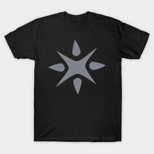 Large Geometric abstract snowflake in grey T-Shirt